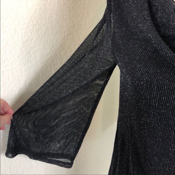 Cable & Gauge Black Drape Neck Semi Sheer Top Size S NWT - Picture 4 of 8